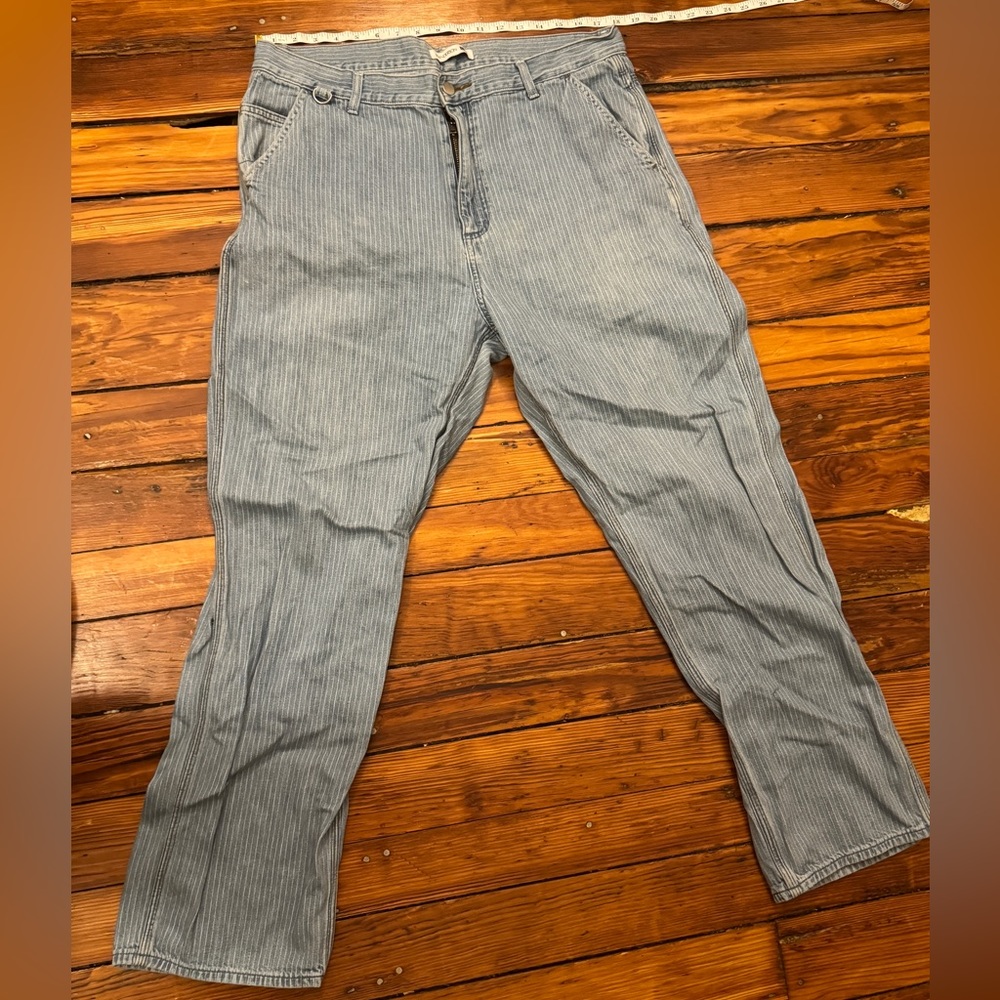 Uniqlo x JW Anderson striped wide leg jeans